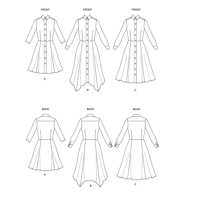 Patron Butterick 6702 robe, taille 40-48, en français