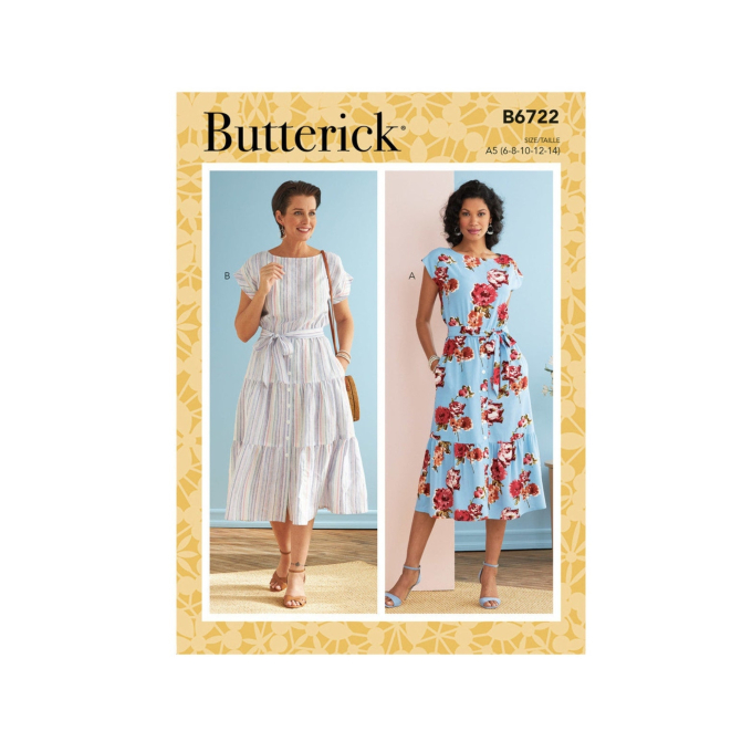 Patron Butterick 6722 robe, taille 40-48, en français