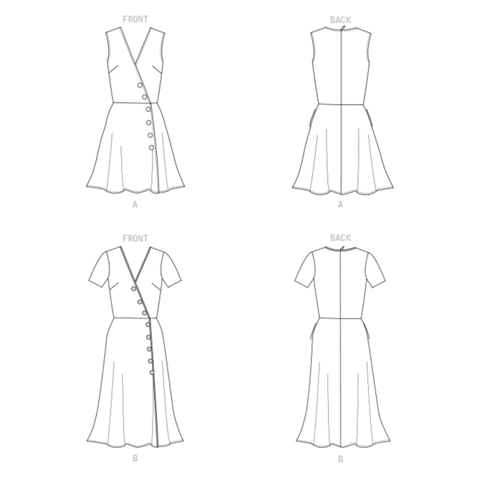 Patron Butterick 6727 robe, taille 40-48, en français