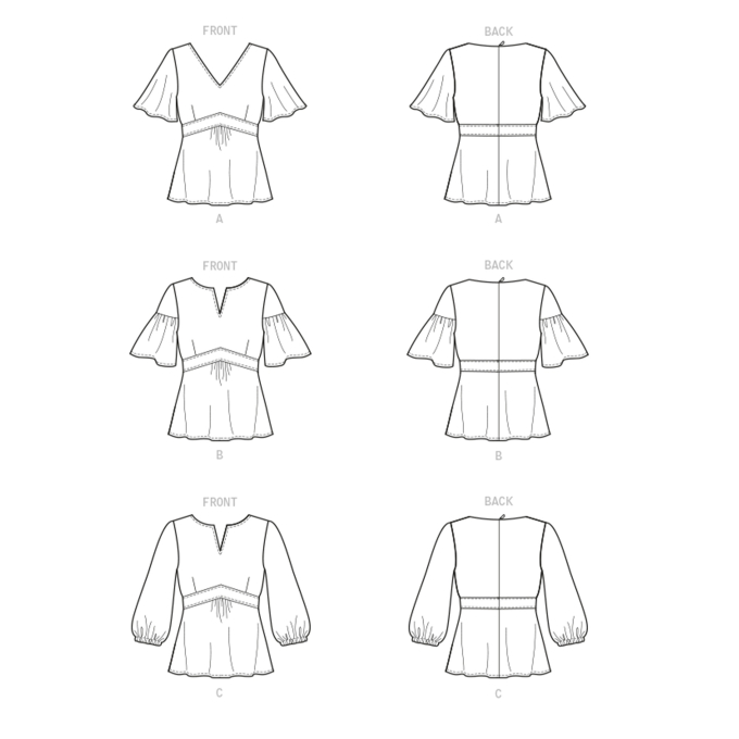 Patron Butterick 6732 blouse, taille 32-40, en français