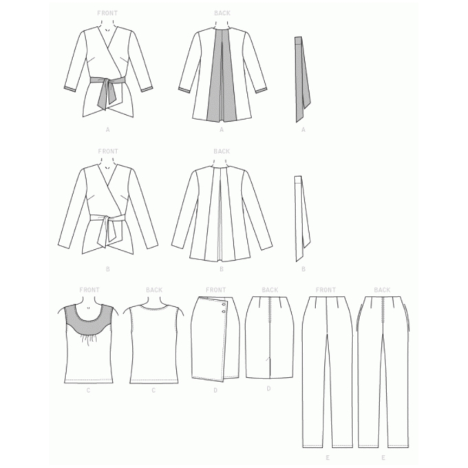 Patron Butterick 6736 jupe , taille 42-50, en français