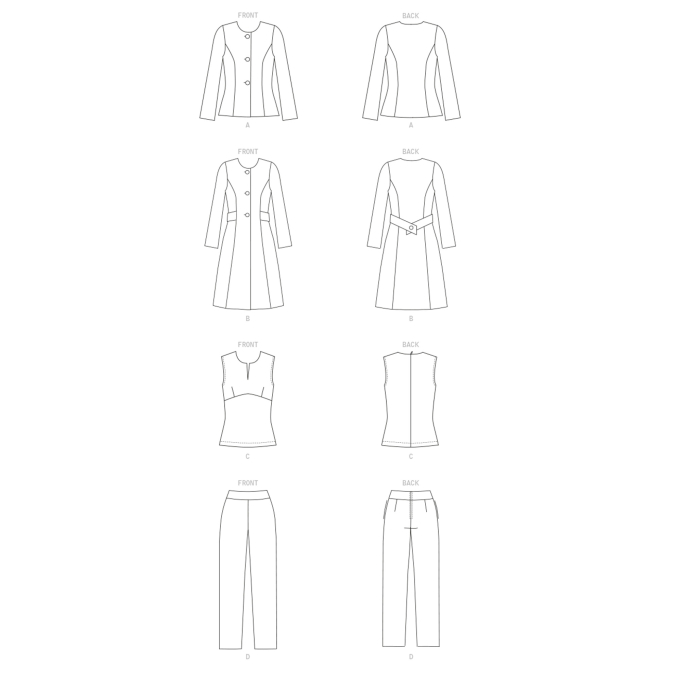 Naaipatron Butterick 6740 Business Set, Gr.34-42, Dui/En/Fr