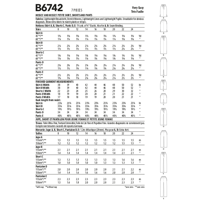 Naaipatroon Boterick 6742 combinatie, Gr.32-40, Dui/En/Fr