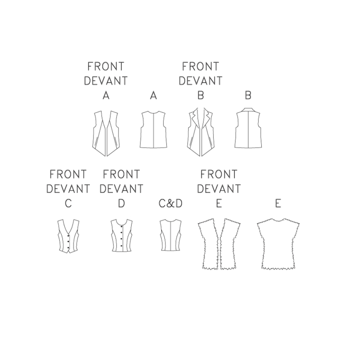 Patron Butterick 6745 veste, taille 32-40, en français