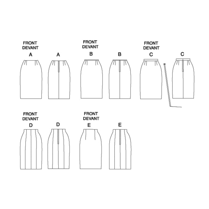 Patron Butterick 6746 jupe, taille 42-50, en français