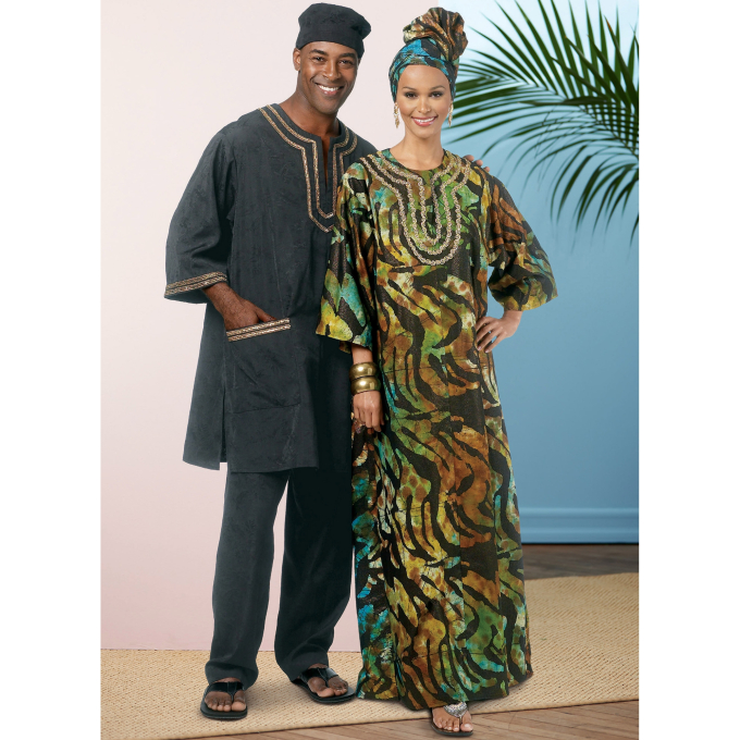 Naaipatroon Butterick 6748 Caftan met accessoires, maat 34 - 44, Dui/En/Fr