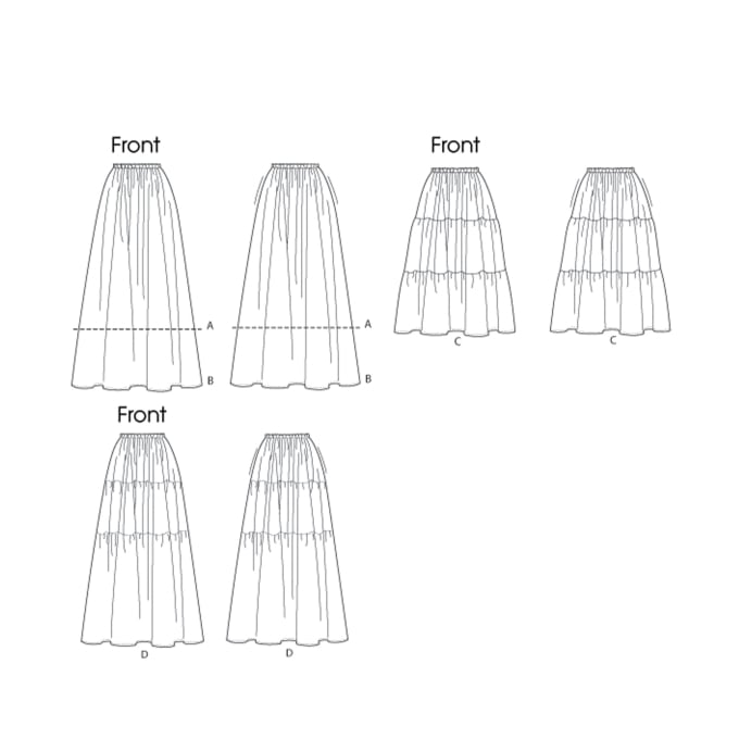 Patron Butterick 6749 jupe, taille 42-50, en français
