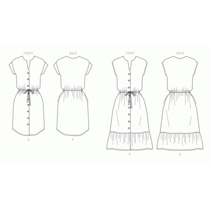 Patron Butterick 6758 robe, taille 40-48, en français