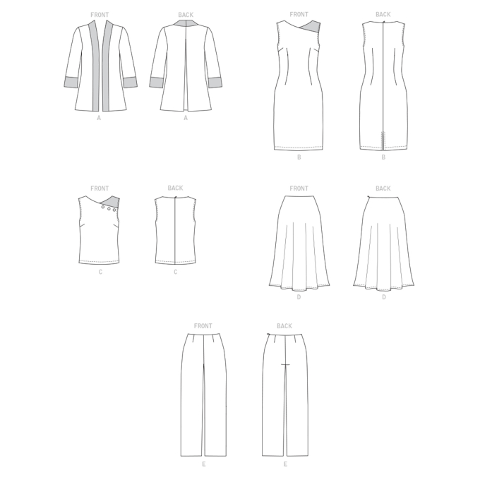 Naaipatroon Butterick 6796 combinatie, maat 32- 40, Dui/En/Fr