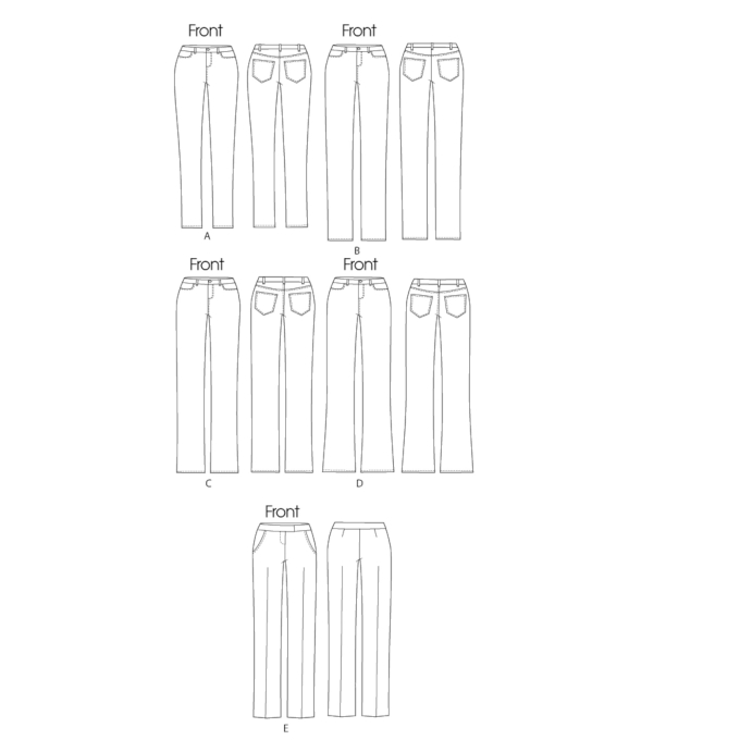 Naaipatroon Butterick 6800 Basic Jeans, maat 32-40, Dui/En/Fr