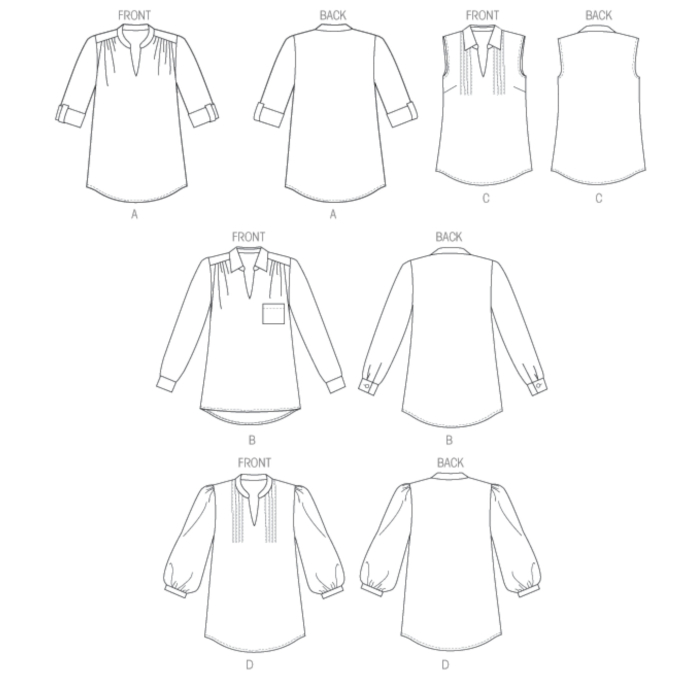 Naaipatroon Butterick 6801 blouse, maat 34- 42, Dui/En/Fr