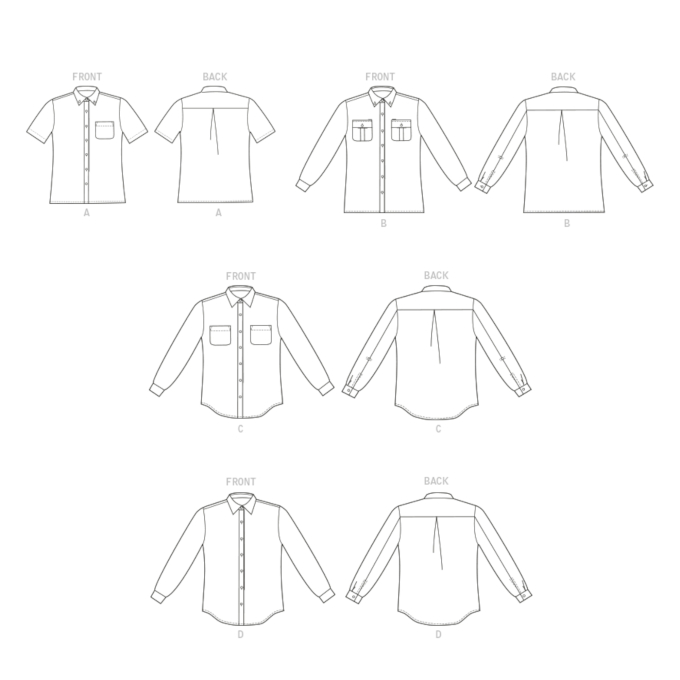 Naaipatroon Butterick 6841 unisex blouse, maat XL-XXXL, Dui/En/Fr