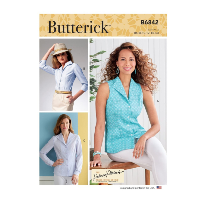 Naaipatroon Butterick 6842 blouse, maat 42-50, Dui/En/Fr