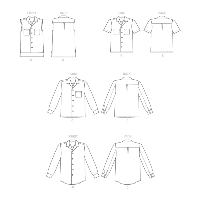 Naaipatroon Butterick 6846 hemdjurk, maat S-L, Dui/En/Fr