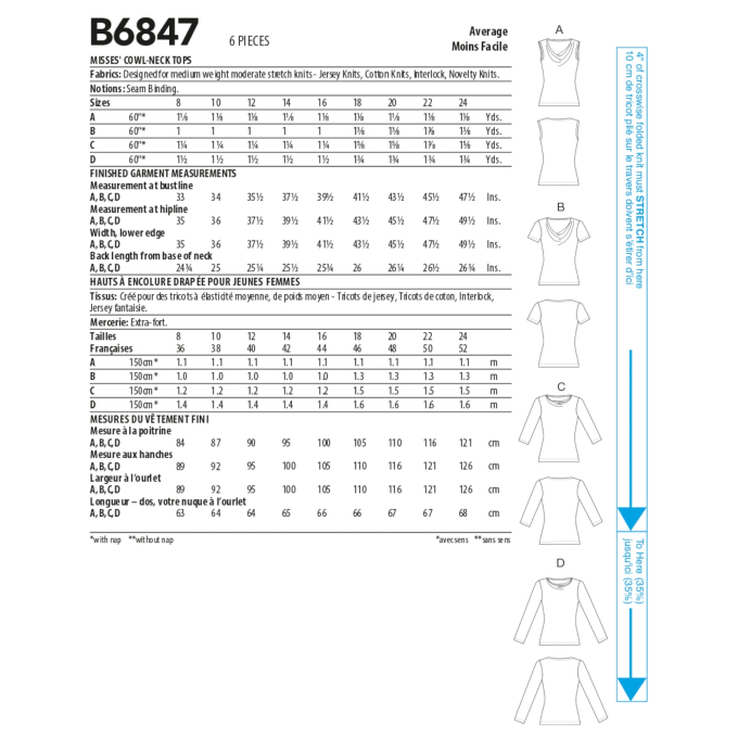Naaipatroon Butterick 6847 Designer shirt, maat 42-50, Dui/En/Fr