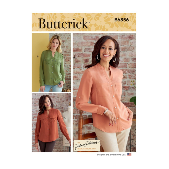 Naaipatroon Butterick 6856 Designer blouse, maat 34-42, Dui/En/Fr