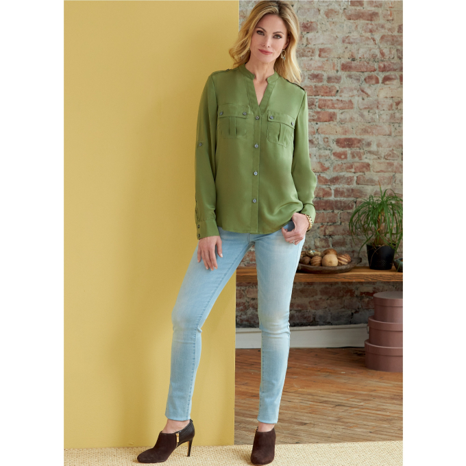 Naaipatroon Butterick 6856 Designer blouse, maat 42-50, Dui/En/Fr