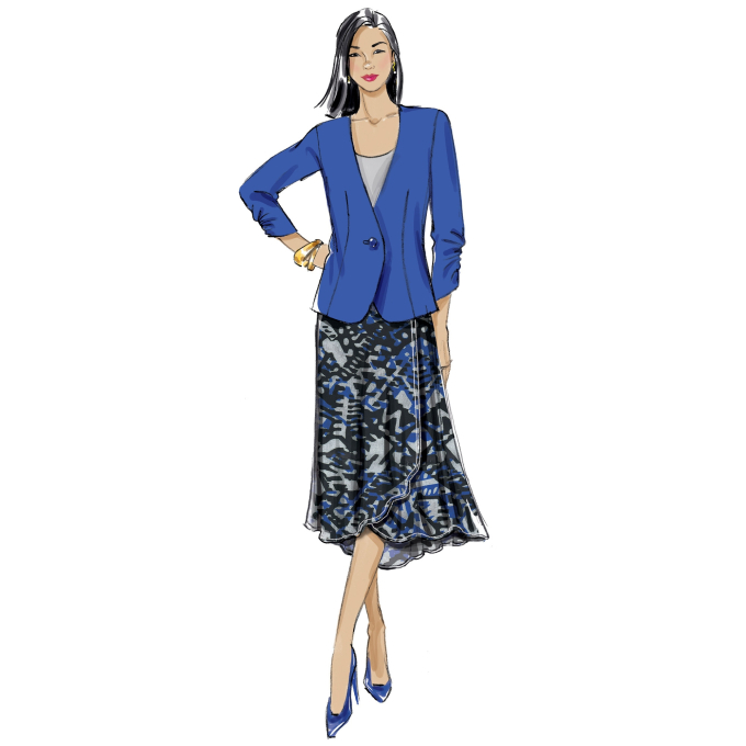 Naaipatroon Butterick 6860 combinatie, maat 44-50, Dui/En/Fr