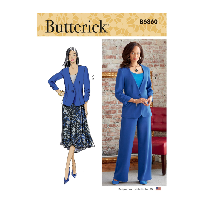 Naaipatroon Butterick 6860 combinatie, maat 34-42, Dui/En/Fr