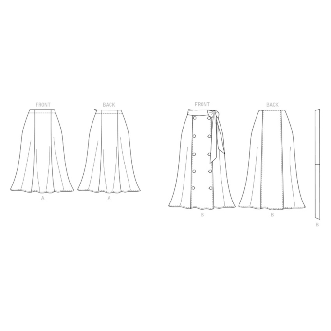 Patron Butterick 6866 jupe femme, taille 42-50, en français