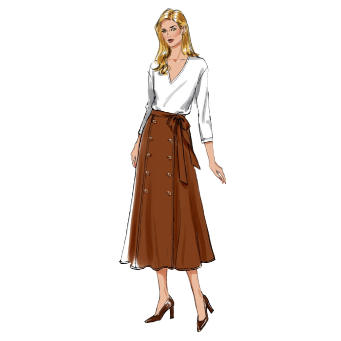 Patron Butterick 6866 jupe femme, taille 42-50, en français