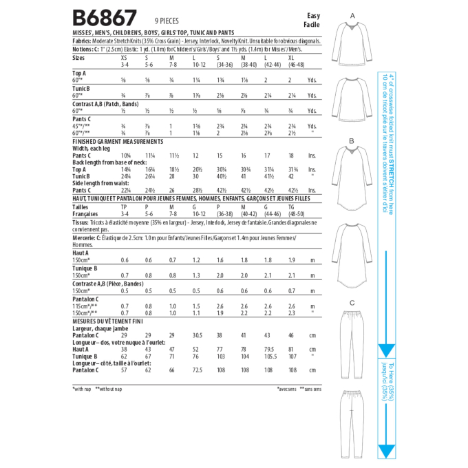 Naaipatroon Butterick 6867 combinatie, maat 32-48, Dui/En/Fr