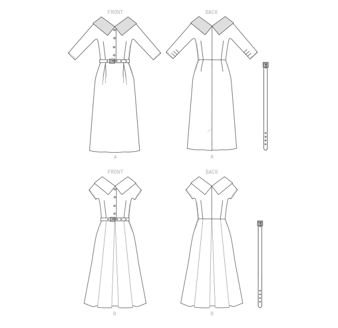 Patron Butterick 6870 robe rétro femme, taille 40-48, en français