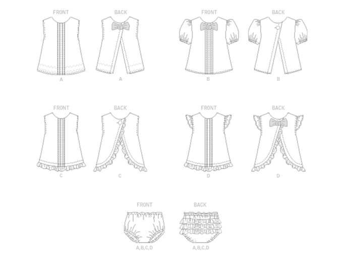 Patron Butterick 6884 ensemble bébé, taille 46-81cm, en français