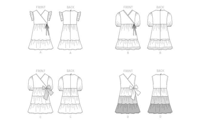 Patron Butterick 6885 robe enfant, taille  71-102cm, en français