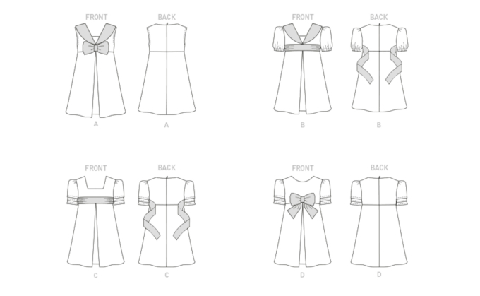Patron Butterick 6886 robe enfant, taille 89-119cm, en français