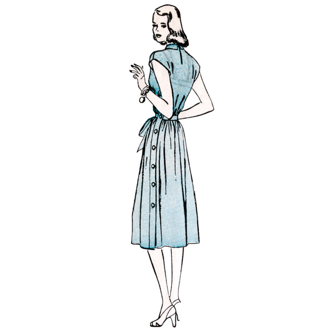 Patron Butterick 6889 robe rétro femme, taille 42-50, en français
