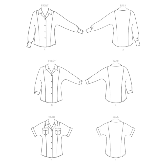 Naaipatroon Butterick 6898 blouse, maat 34-42, Dui/En/Fr