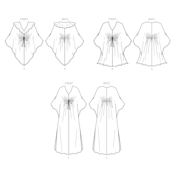 Patron Butterick 6900 robe tunique caftan femme, taille 44-52, en français