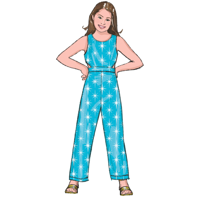 Patron Butterick 6908 combinaison robe enfants, taille 127-155 cm, en français