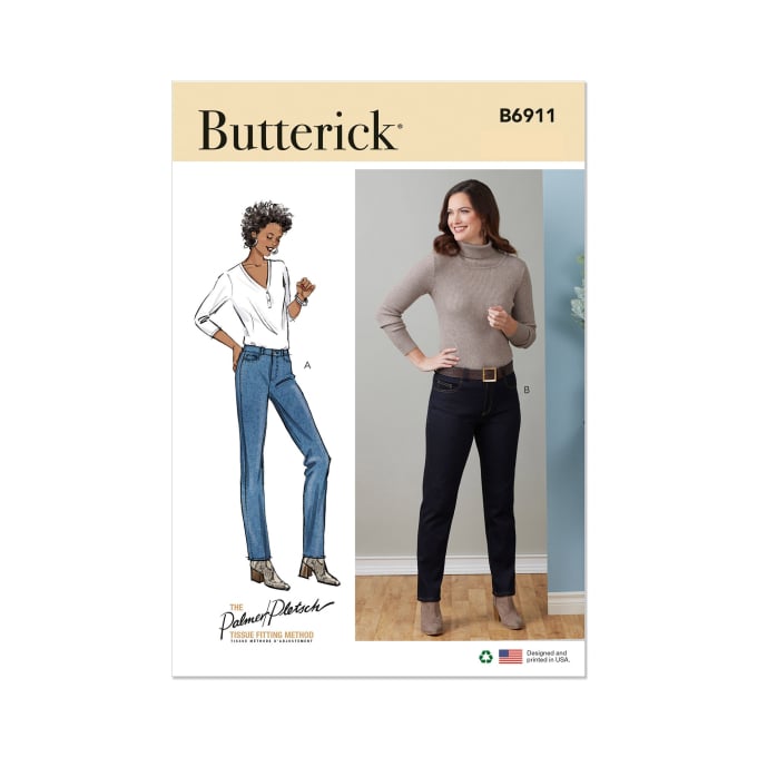 Naaipatroon Butterick 6911 Jeans, maat 38-46, Dui/En/Fr