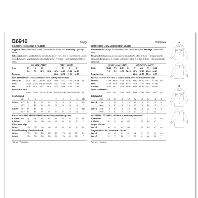 Schnittmuster Butterick 6916 Hemdjacke