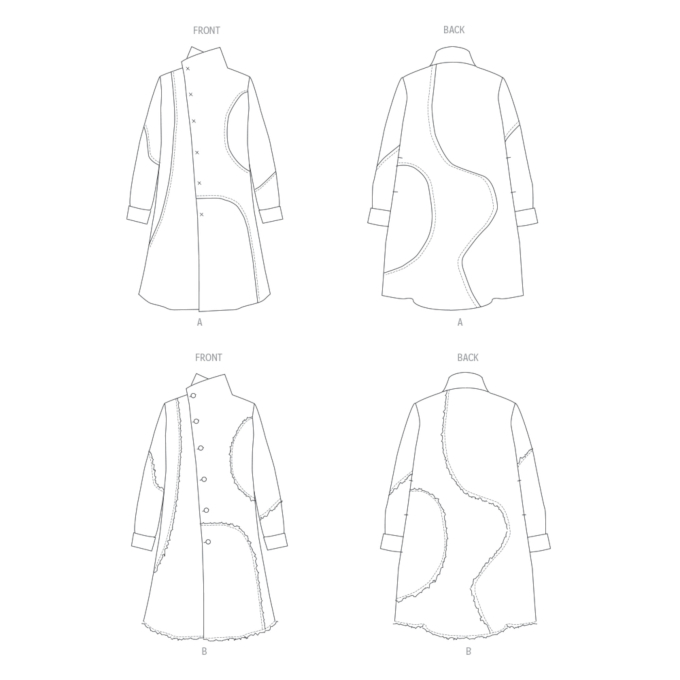 Patron Butterick 6919 manteau femme, taille 42-50, en français