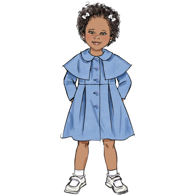 Patron Butterick 6921 manteau enfant, taille 119-132 cm, en français