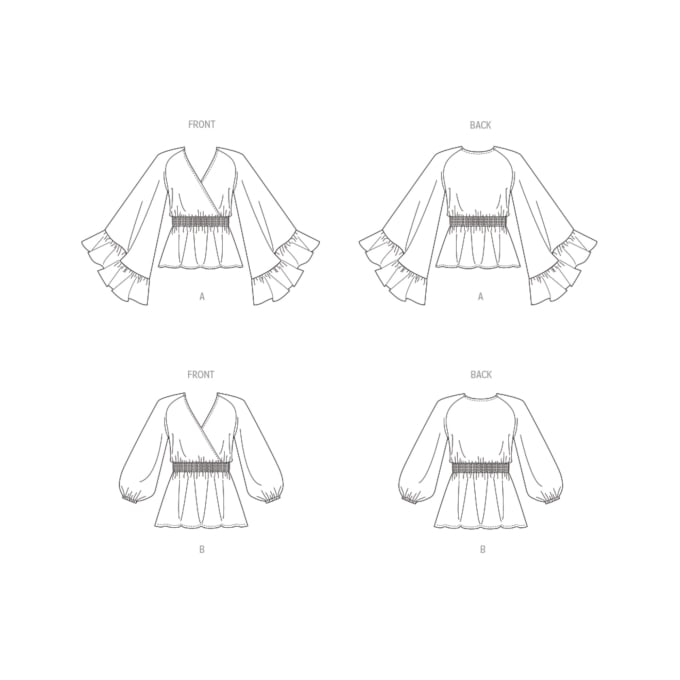 Naaipatroon Butterick 6930 blouse, maat 30-38, Dui/En/Fr