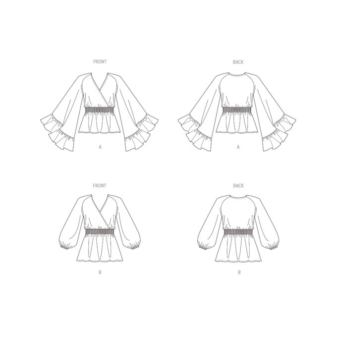 Naaipatroon Butterick 6930 blouse, maat 38-46, Dui/En/Fr