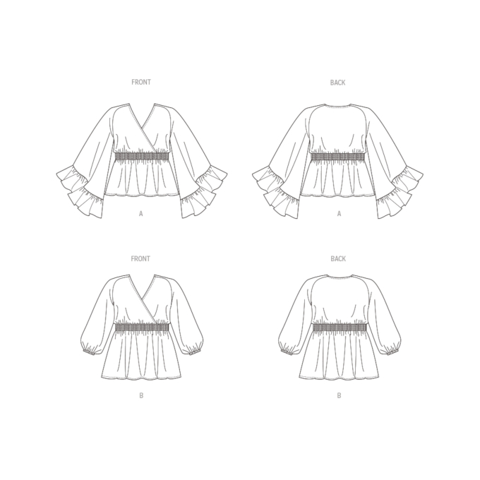 Naaipatroon Butterick 6931 blouse, maat 46-54, Dui/En/Fr