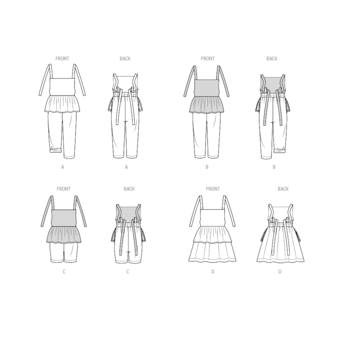 Patron Butterick 6936 ensemble tenue enfants, taille 1/2 - 4 ans, en français