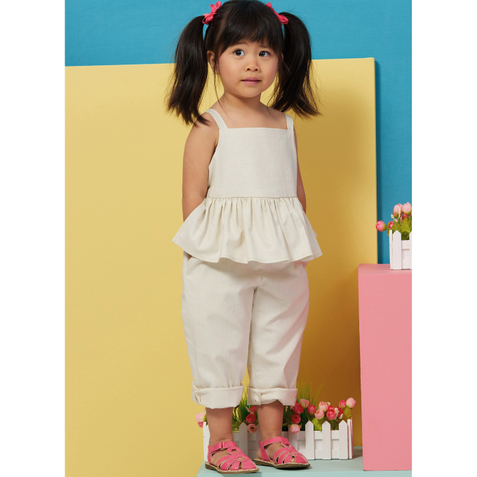 Patron Butterick 6936 ensemble tenue enfants, taille 1/2 - 4 ans, en français