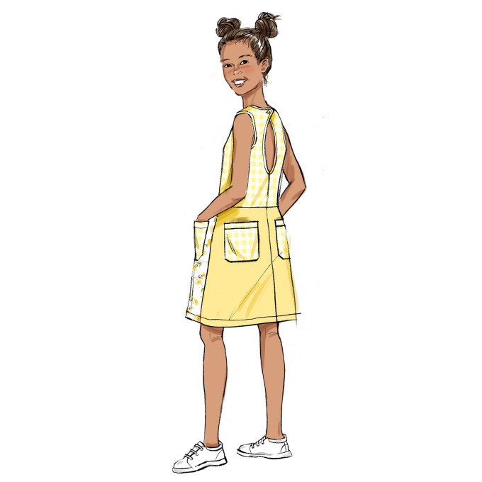 Patron Butterick 6937 combinaison robe enfants, taille 3-6 ans, en français
