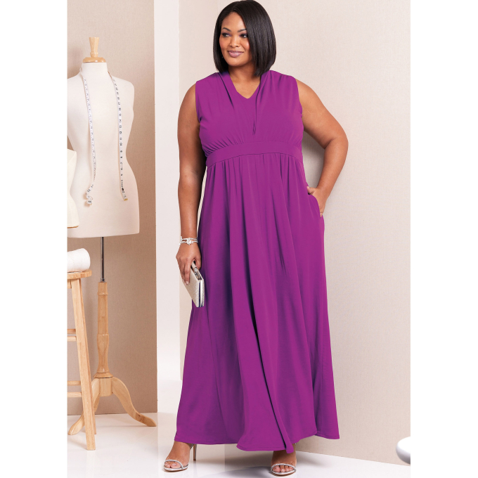 Patron Butterick 6941 robe femme, taille 56-64, en français
