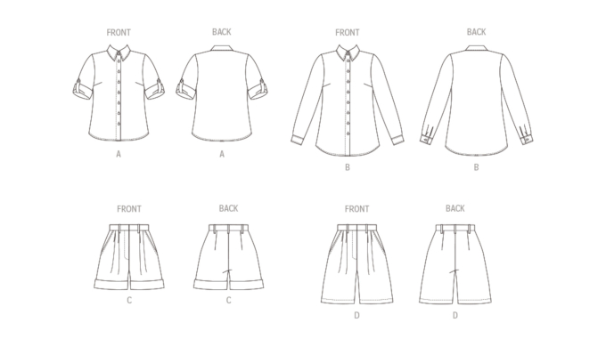Naaipatroon Butterick 6946 blouse en shorts, maat 30-38, Dui/En/Fr