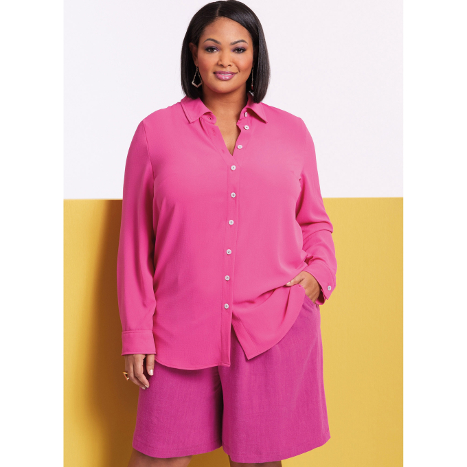 Naaipatroon Butterick 6946 blouse en shorts, maat 46-54, Dui/En/Fr