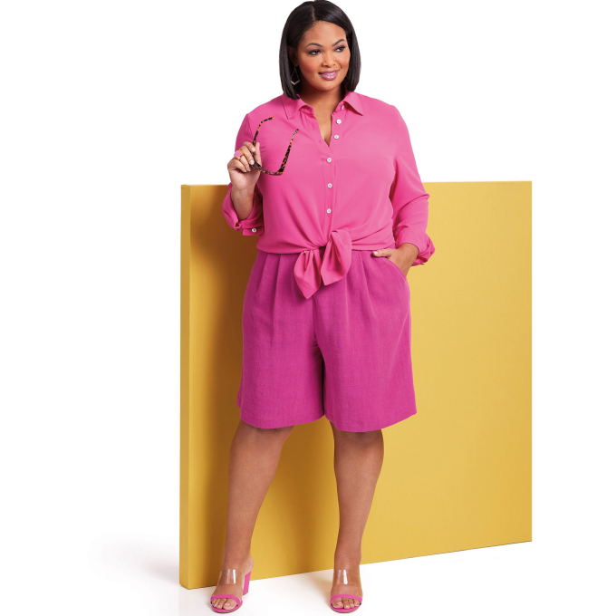 Naaipatroon Butterick 6946 blouse en shorts, maat 56-64, Dui/En/Fr