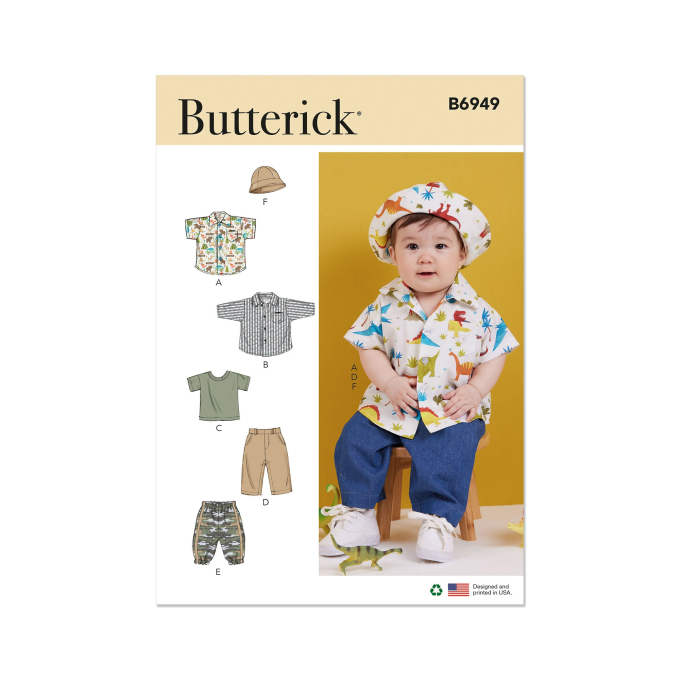 Patron Butterick 6950 ensemble bébé, taille 0,5-4 ans, en français