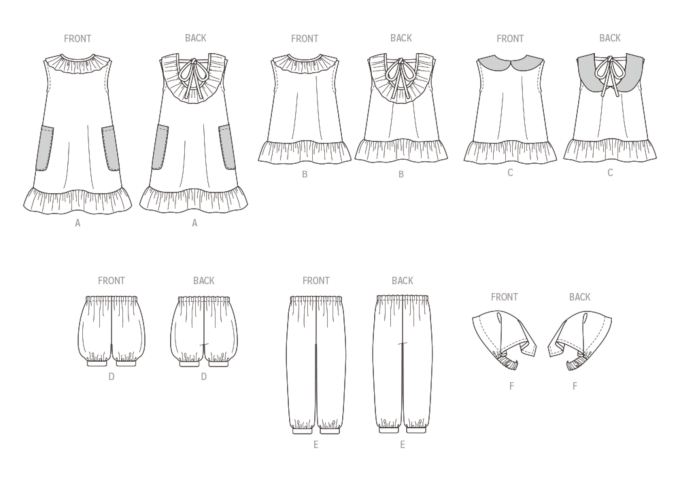 Patron Butterick 6951 ensemble enfant, taille 0,5-4 ans, en français